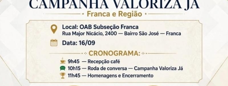 Evento: Campanha Valoriza Já