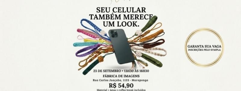 Oficina Phone Strap em Crochê