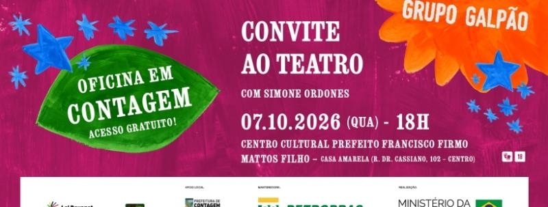 Evento: OFICINA PRESENCIAL EM CONTAGEM (MG)|Convite ao Teatro com Simone Ordones