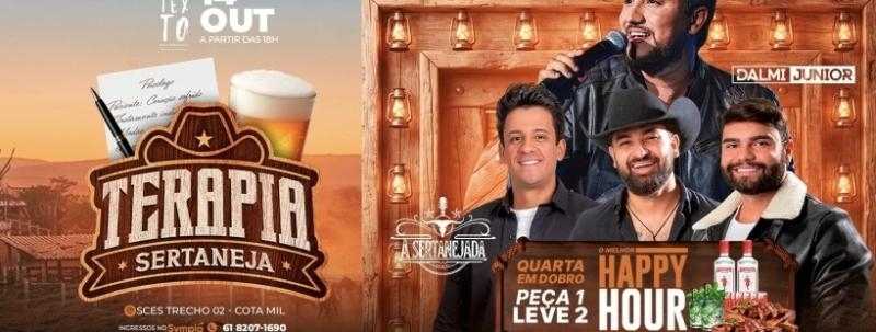 Evento: Terapia Sertaneja + Cardápio em Dobro | 14.10 | Varanda do Contexto
