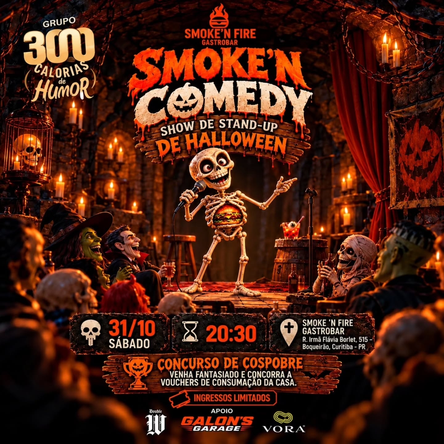 Evento: Stand-up de Halloween no Smoke'n Fire Gastrobar