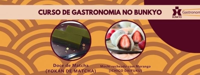 Curso de Gastronomia Bunkyo - Yokan de Matcha e Ichigo Daifuku