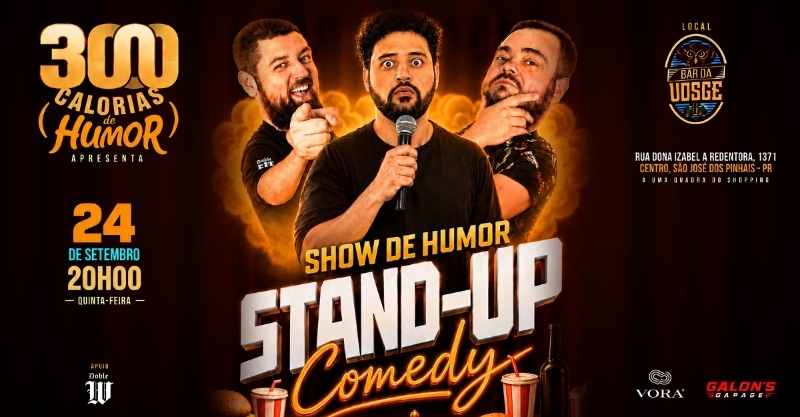 Evento: TRÊS MIL CALORIAS | SHOW DE HUMOR STAND-UP COMEDY