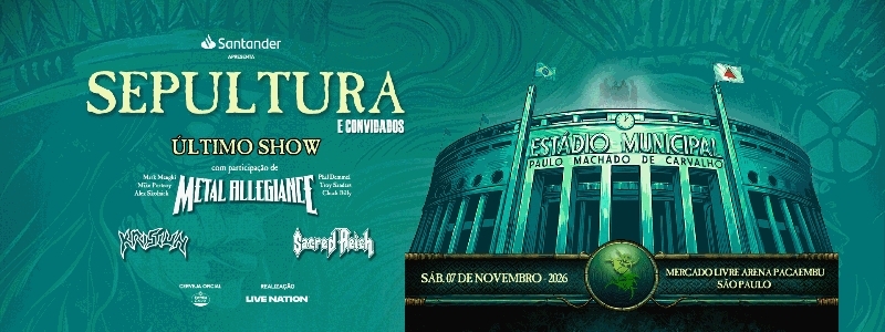 Evento: Sepultura - São Paulo - 07/11/2026 - Venda Geral