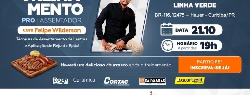 Evento: Treinamento com Felipe Wilderson: Técnicas de Assentamento de Lastras e Aplicação de Rejunte Epóxi