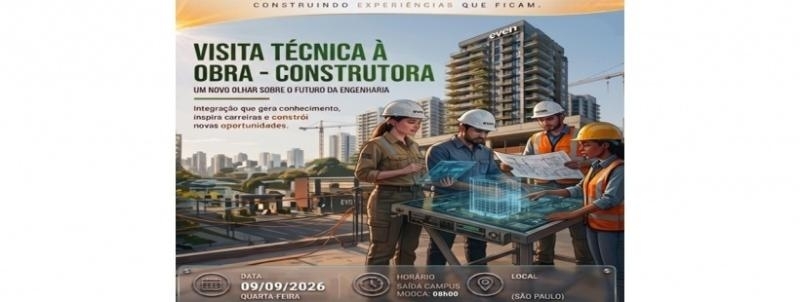 Visita técnica a obra Construtora EVEN dia 09/09/2026