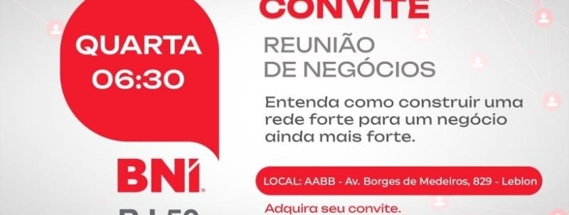 Evento: Reunião Presencial BNI50 30/09 na AABB