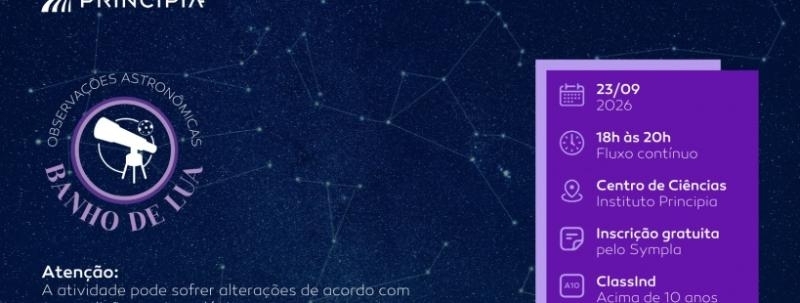 BANHO DE LUA | Observação do céu com telescópios - EVENTO CANCELADO