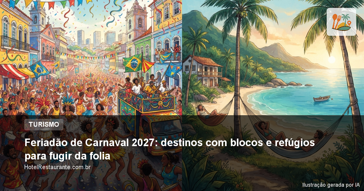 Feriadão de Carnaval 2027: destinos com blocos e refúgios para fugir da folia