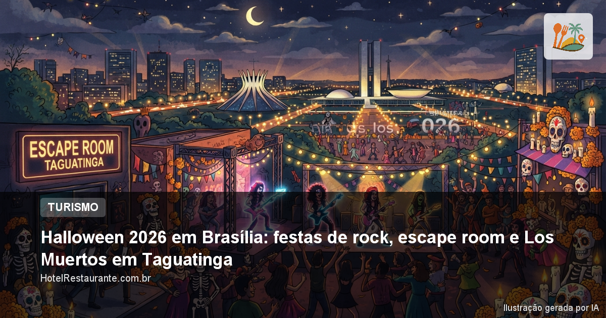 Halloween 2026 em Brasília: festas de rock, escape room e Los Muertos em Taguatinga
