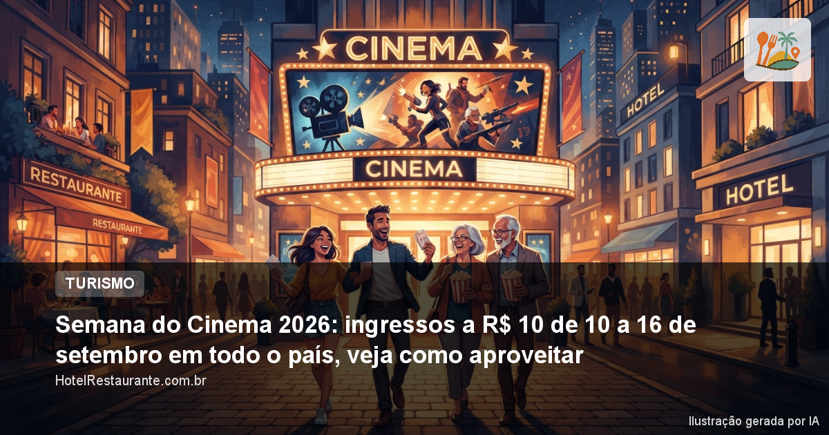 Semana do Cinema 2026: ingressos a R$ 10 de 10 a 16 de setembro em todo o país, veja como aproveitar